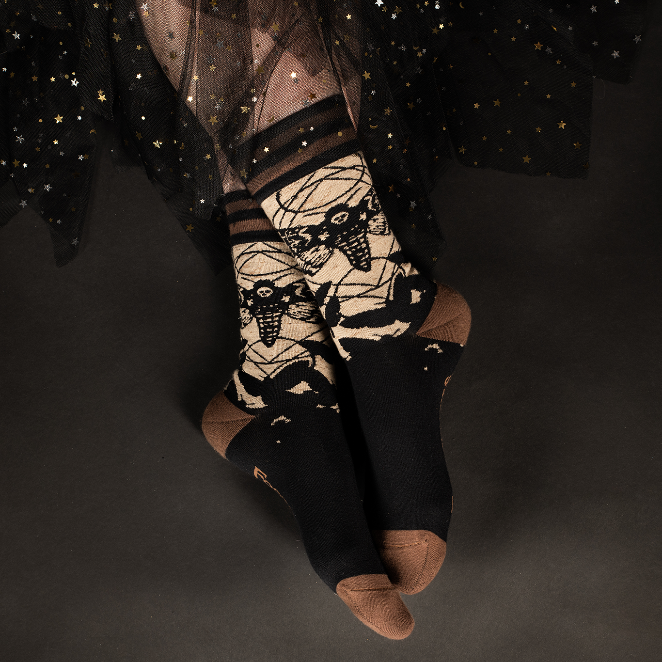 Unisex Death's Head Moth Socks