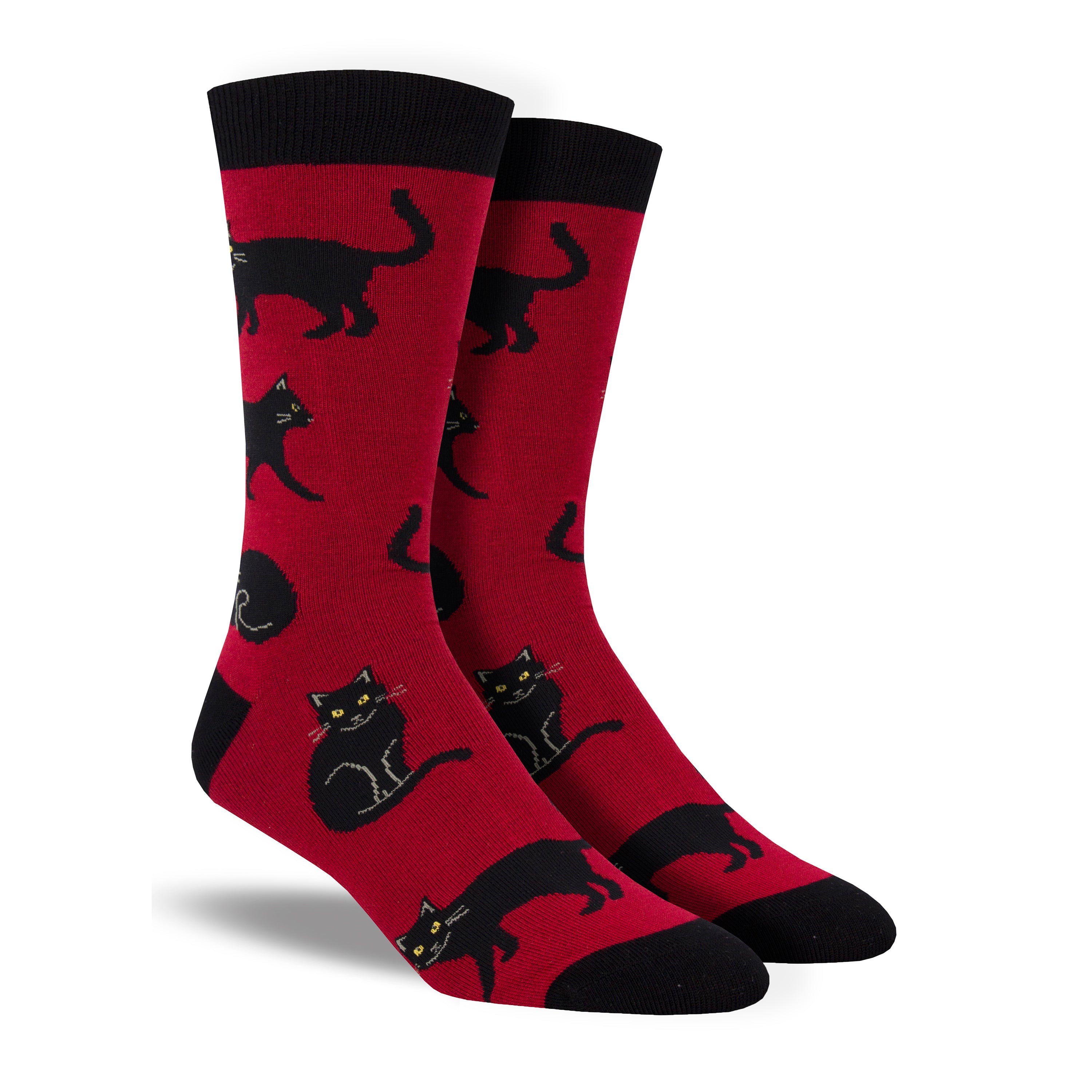 Men's Bamboo Black Cat Socks