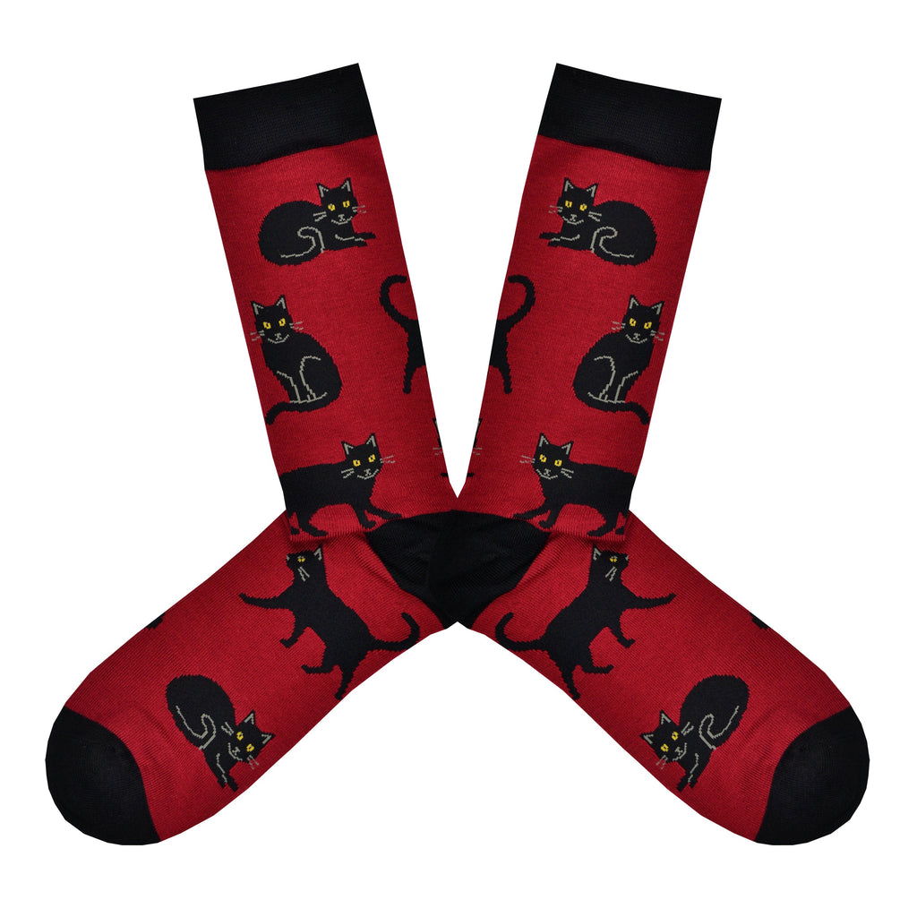 Men's Bamboo Black Cat Socks