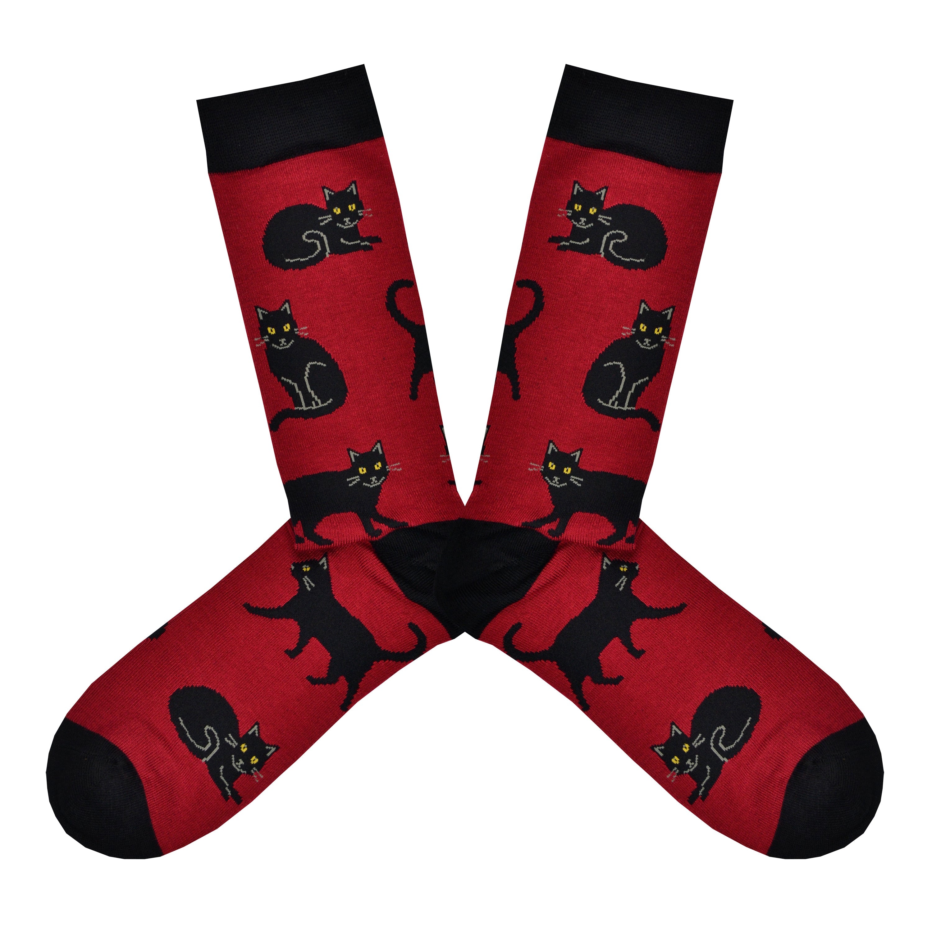 Men's Bamboo Black Cat Socks